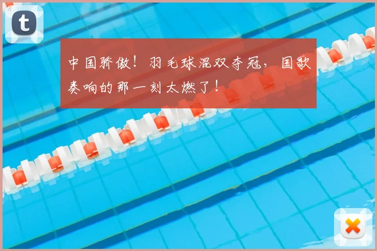 中国骄傲！羽毛球混双夺冠，国歌奏响的那一刻太燃了！